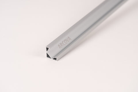 Arcova angled aluminium LED profile, 2 metre corner profile - detail view